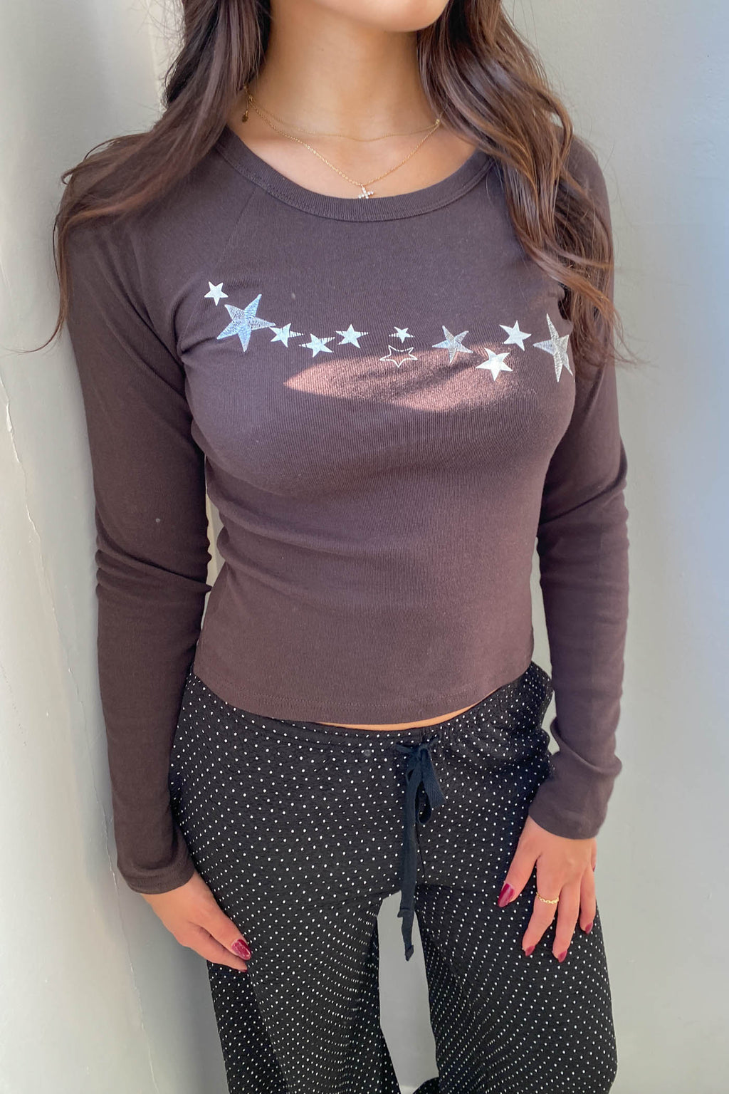 Raglan Graphic Long Sleeve Top