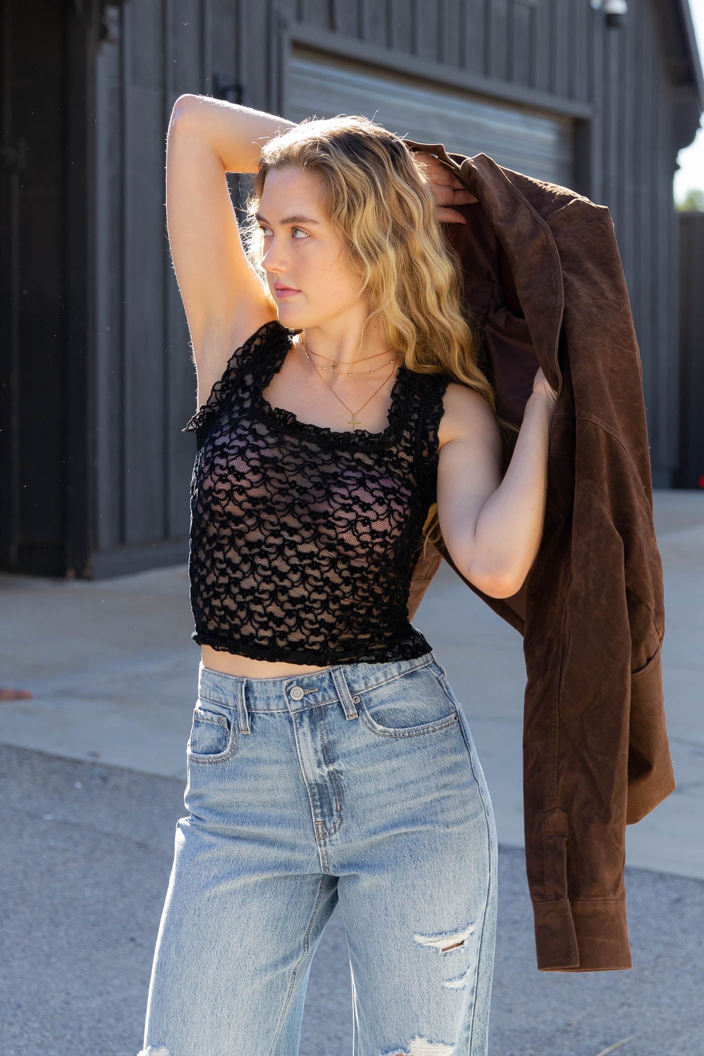 Sheer Lace Sleeveless Top